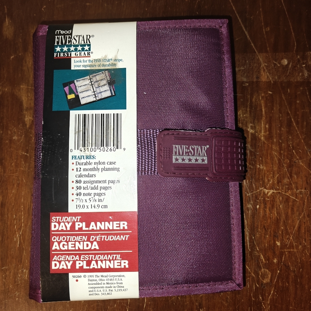Vintage 1990s Five Star Student Day Planner
